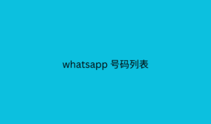 whatsapp 号码列表